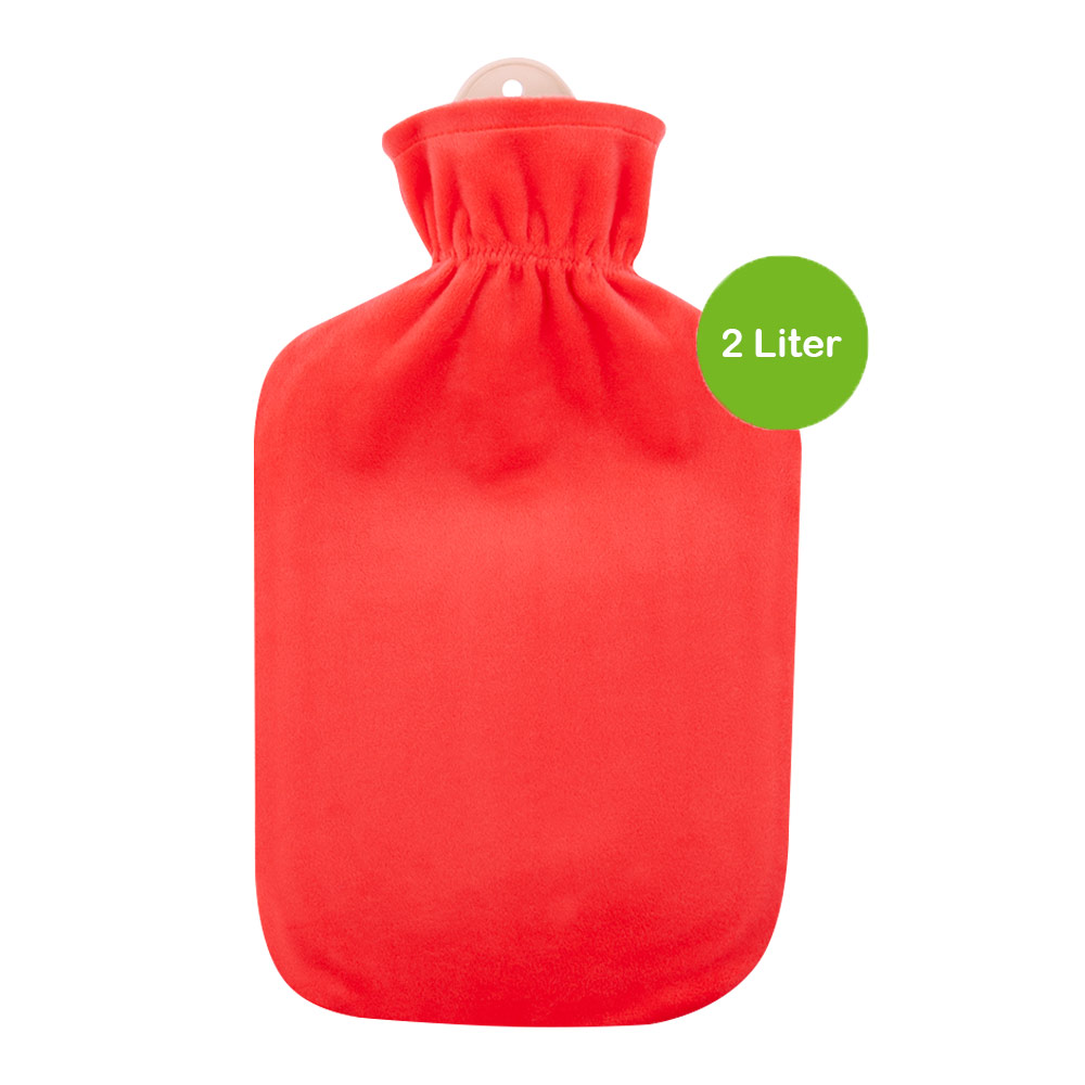 Hot water bottle "Coral", with fleece cover