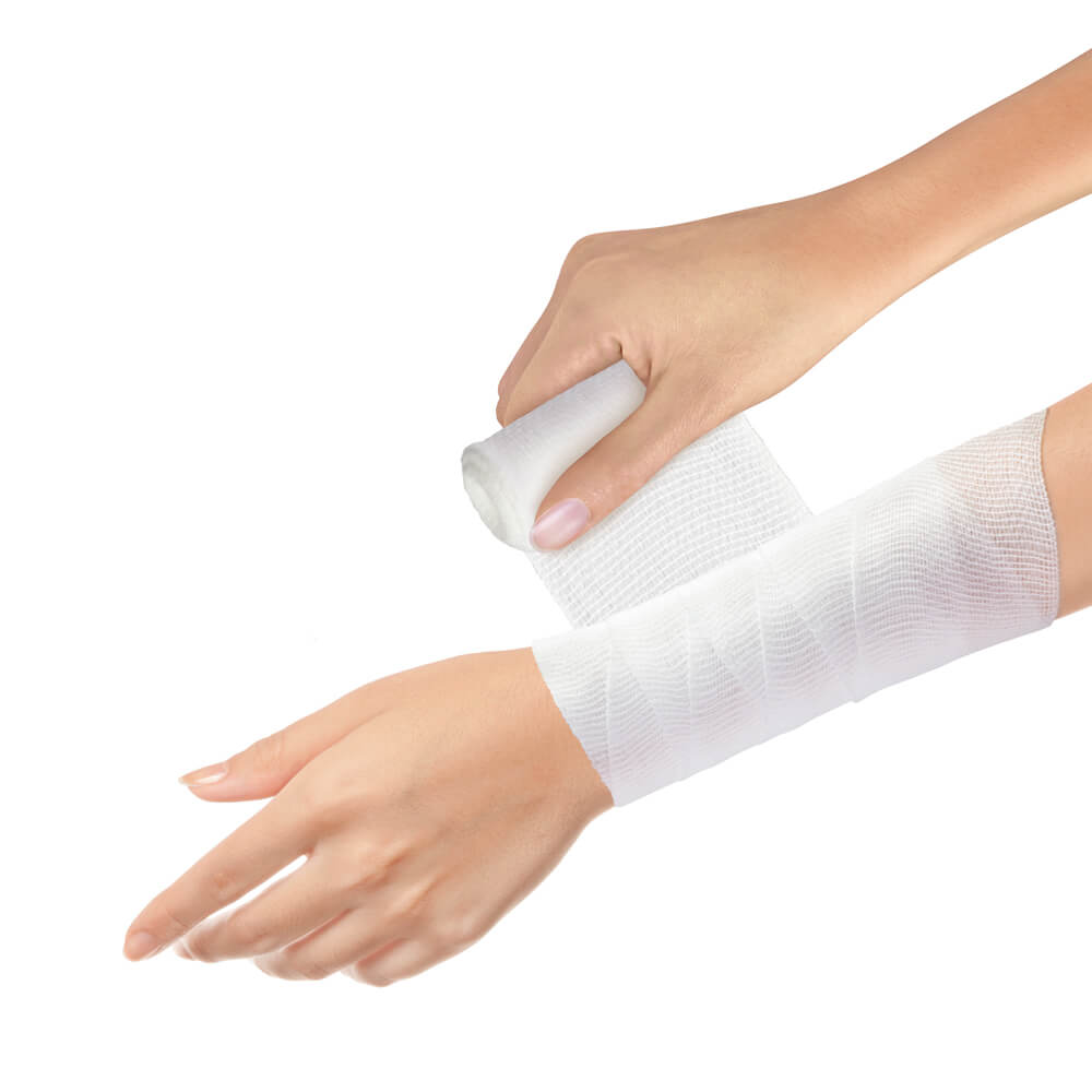 Elastic gauze bandage, white, breathable, from Lifemed®, 4m x 6cm