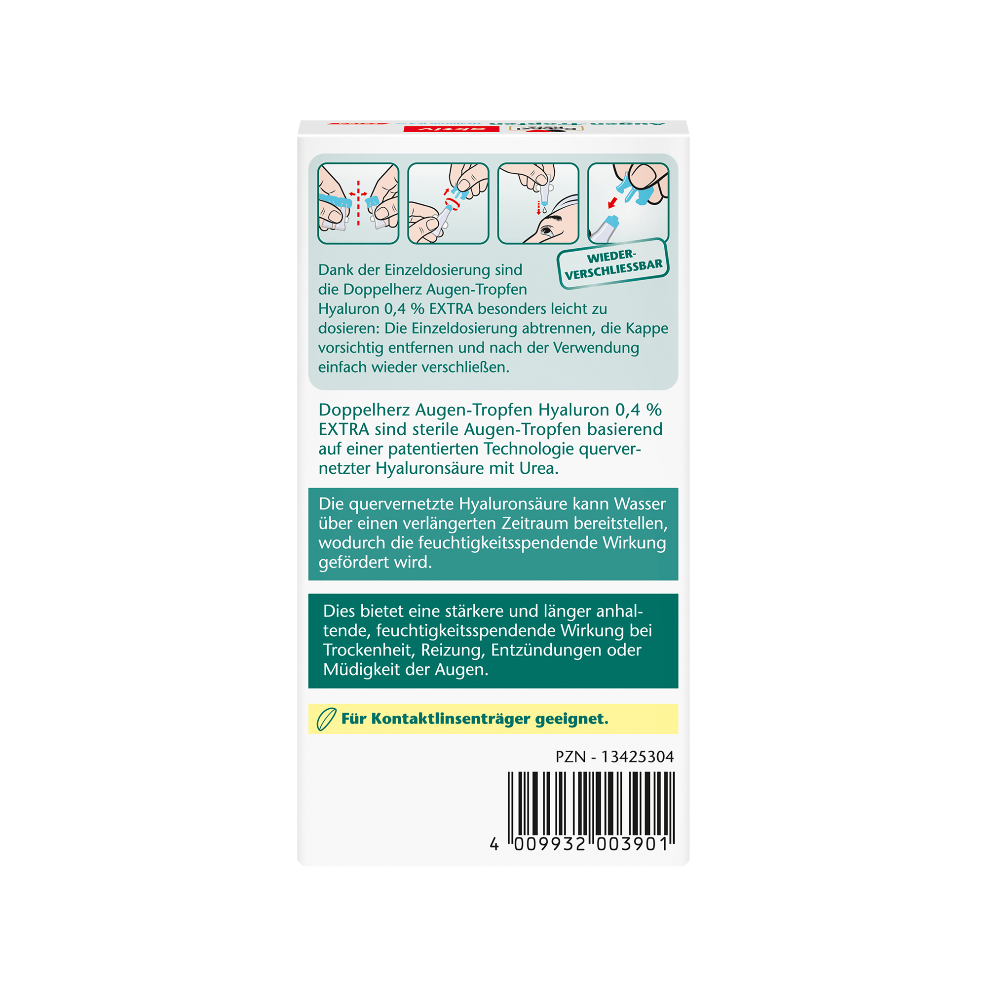 Doppelherz aktiv Eye Drops, Hyaluron 0.4% 10 x 0.5ml