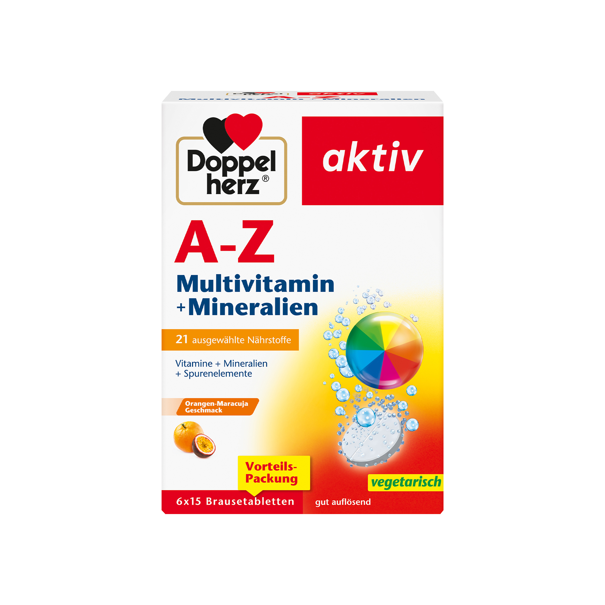 Doppelherz aktiv A-Z Multivitamin and Minerals, 6x15 Effervescent Tablets