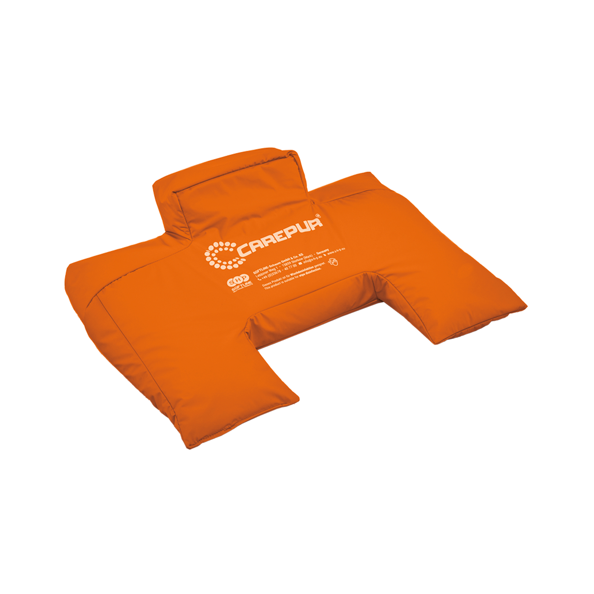 SHP CAREPUR Semi-Fowler Pillow S, orange, 50 x 35 x 13 cm