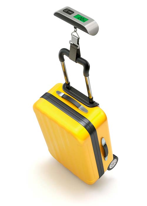 The weight of the luggage can be exactly determined with a luggage scale