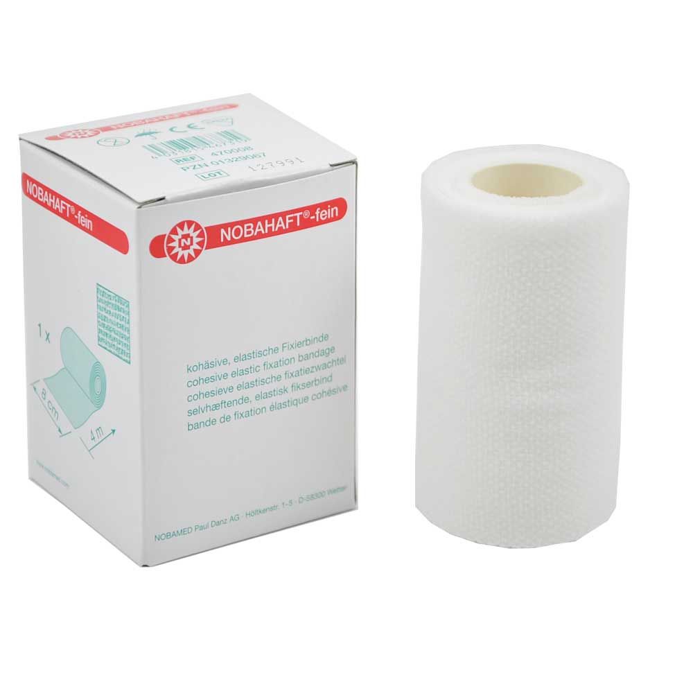 Nobahaft®-fine white, cohesive bandage, smooth, 4cmx4m, 1pce