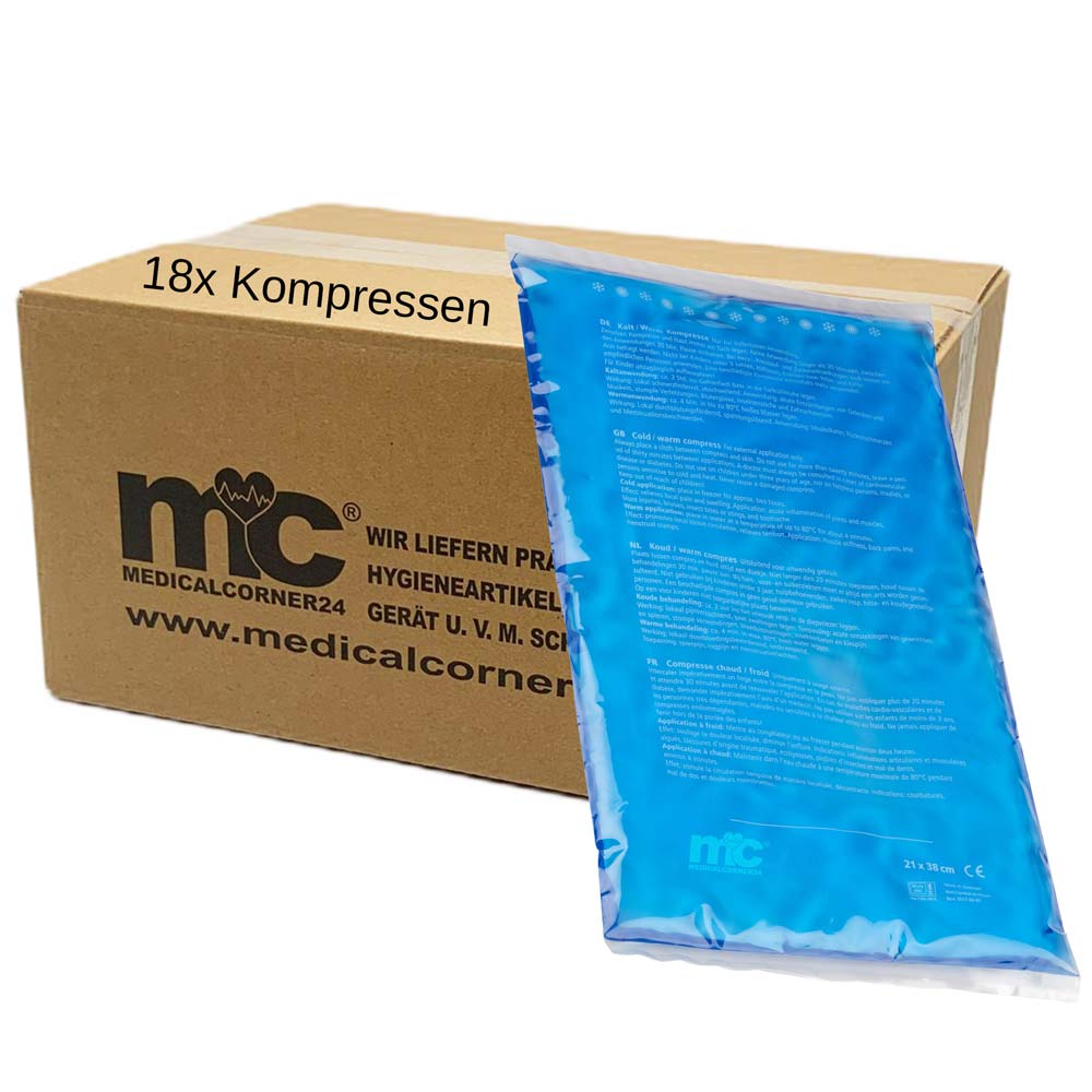 Hot and Cold Compresses, 21 x 38 cm, 18 items, individually wrapped