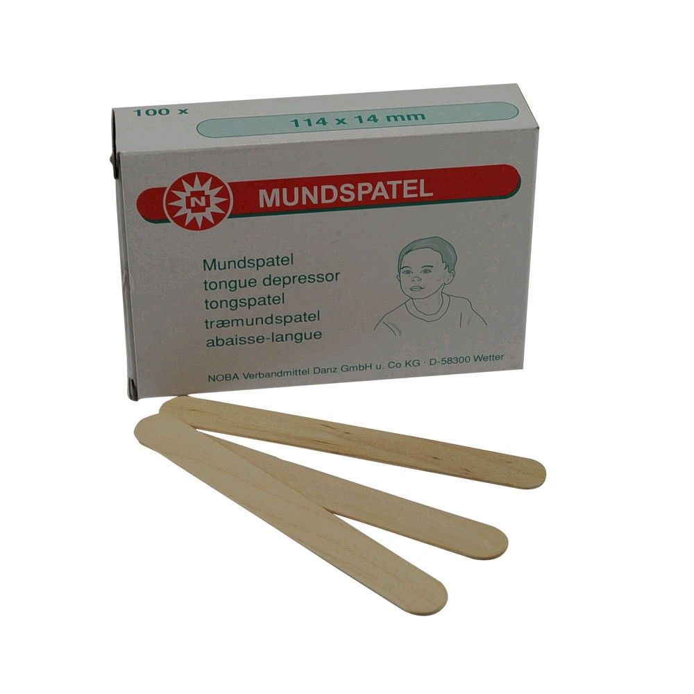 Noba tongue depressors, polished wood for children 114x14 mm, 100 pack