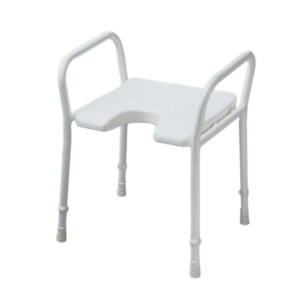 Behrend shower stools, armrests, intimate cut, height-adjustable