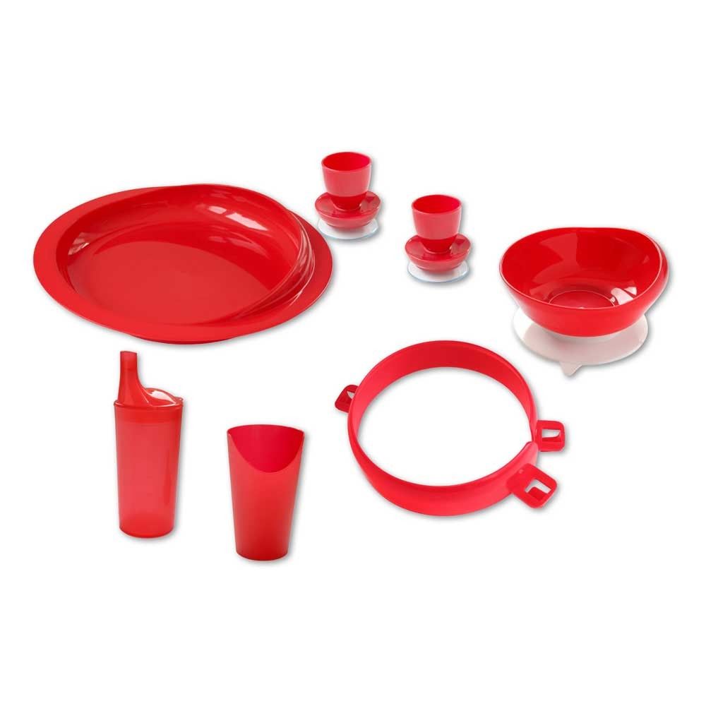 Behrend dish-set Alzheimer´s, Colour Red, Standard 6-section