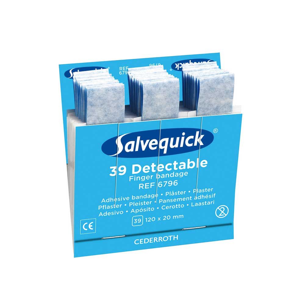Cederroth Salvequick Finger Bandages, 39 Detectable, 1 Refill