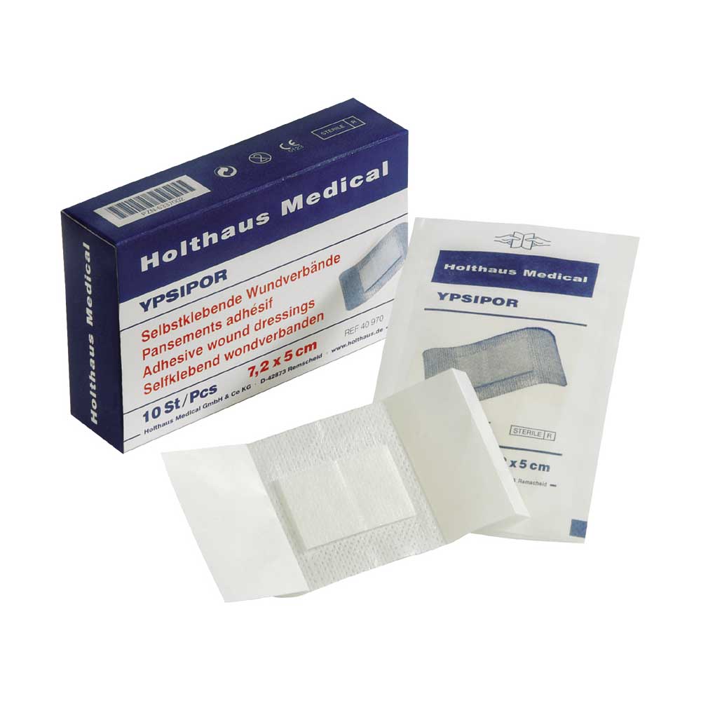 Holthaus Medical YPSIPOR Wound Dressing, Sterile, 7,2x5cm, 10pcs