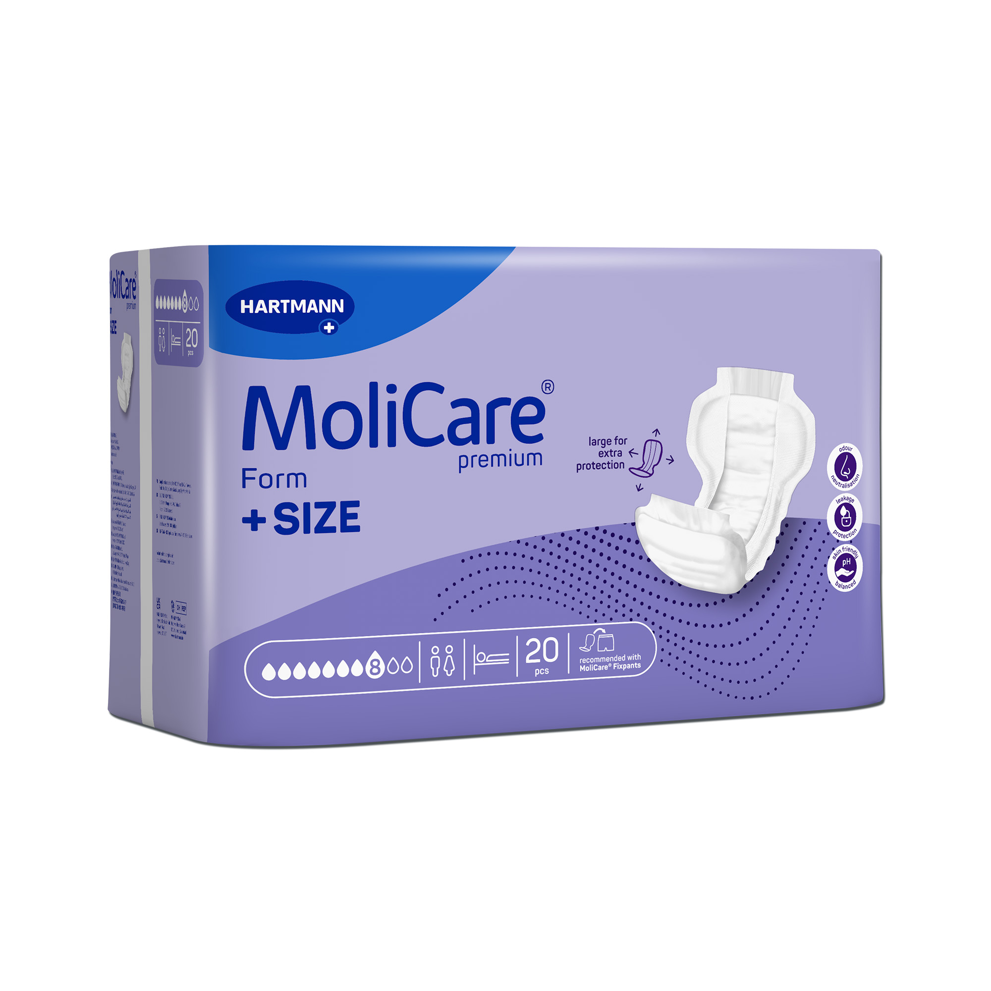 Hartmann MoliCare® Premium Form, +SIZE, 8 drops, violet