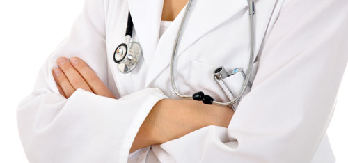 A doctor's coat offers enough pockets for all medical items Doctor's coat in which medical items are stowed