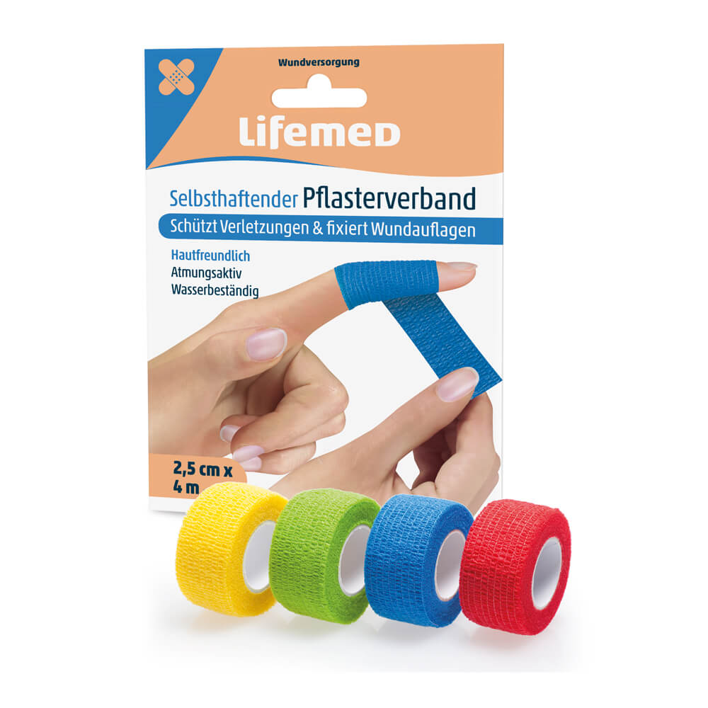 Plaster bandage, self-adhesive, colored, from Lifemed®, 4m x 2,5cm