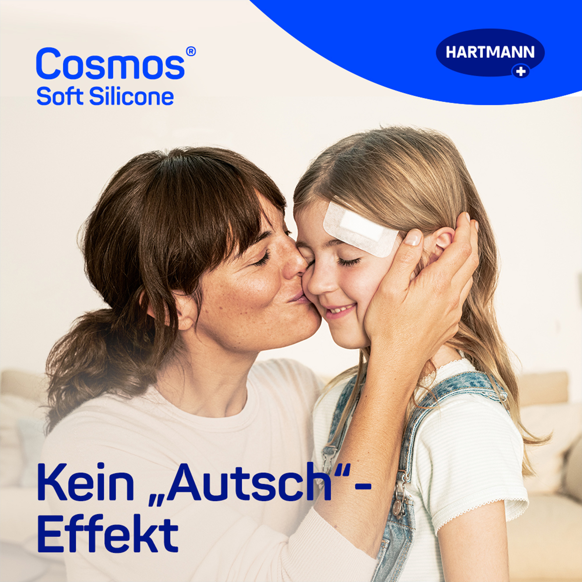 Hartmann Cosmos® soft silicone plaster strips in 2 different sizes, in a folding box