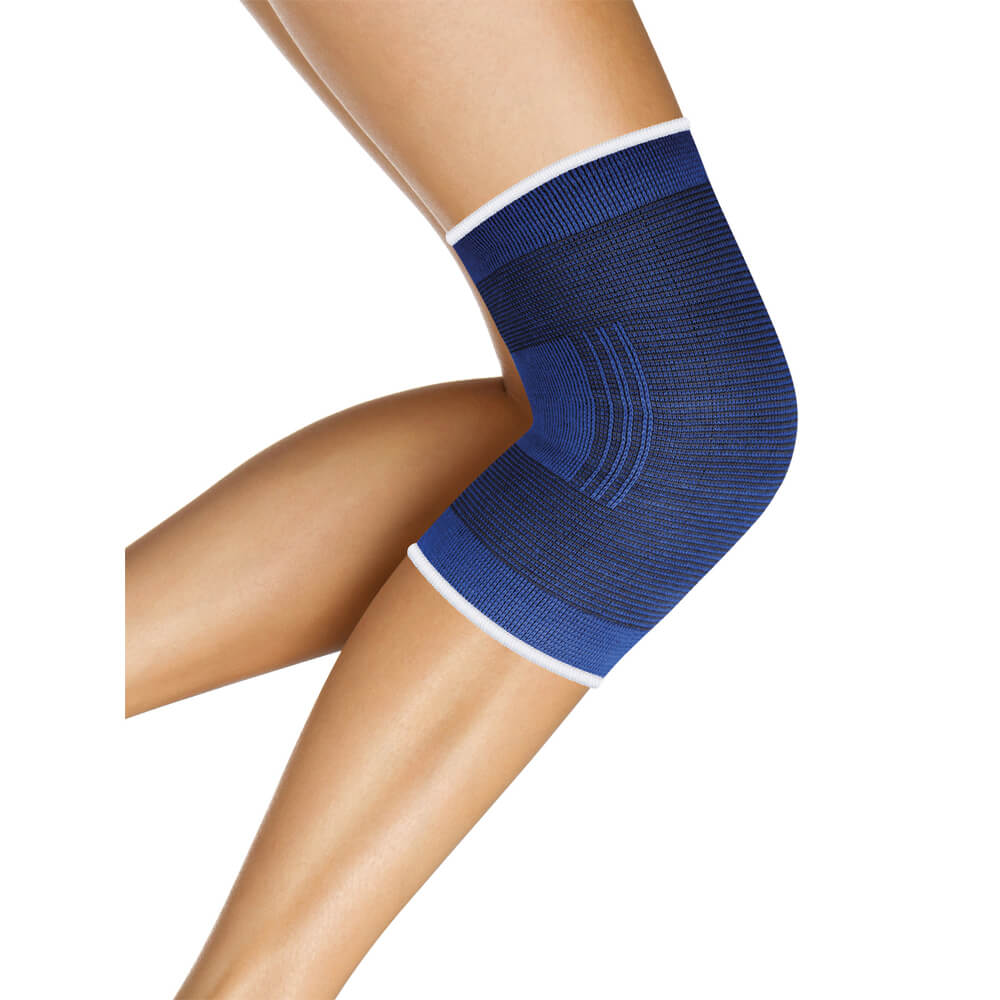 Knee support, elastic sports bandage, by Lifemed®, blue, size S