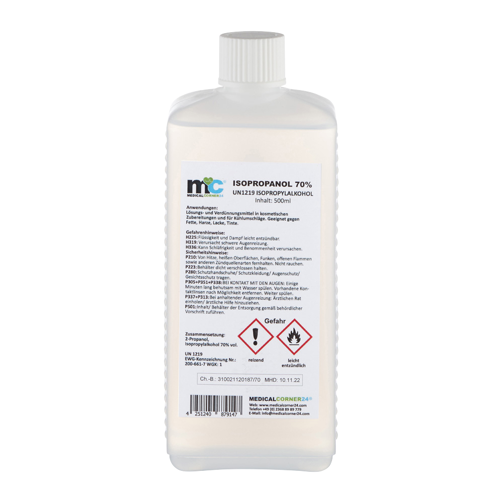 Isopropanol 70% isopropyl alcohol, 500 ml bottle