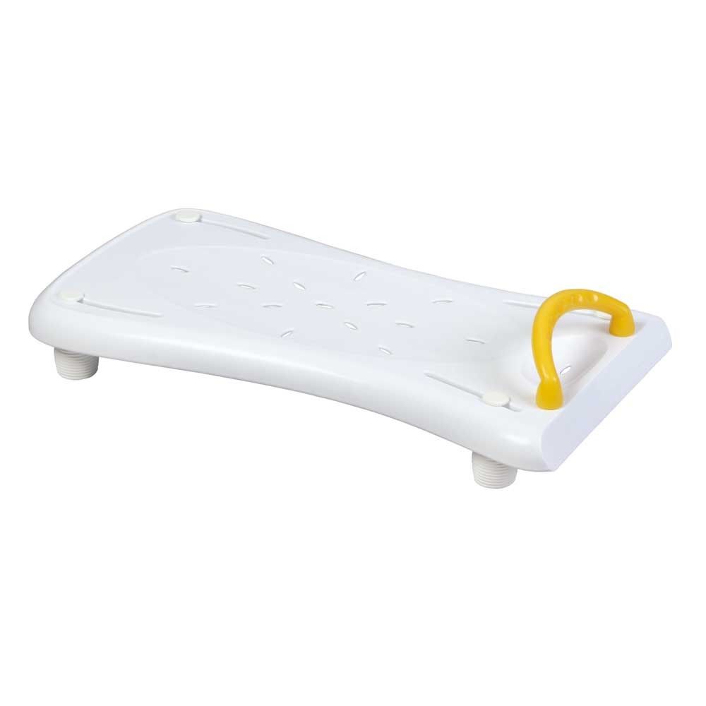 Behrend Bath board Plus, PP, yellow handle, side shelf, 70x35cm