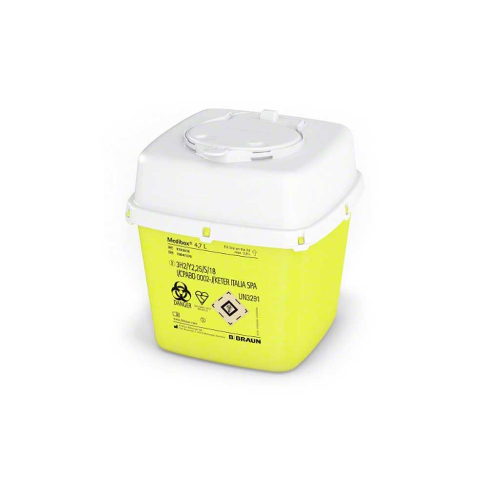 B.Braun Medibox® disposal container, yellow/white, 4,7 l