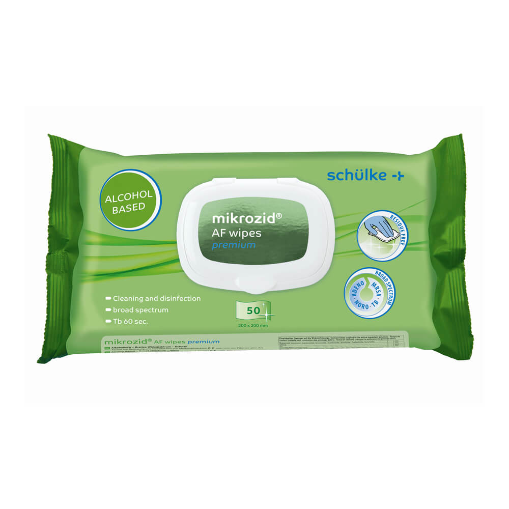 Schülke mikrozid® AF wipes premium, disinfectant wipes, 50 wipes