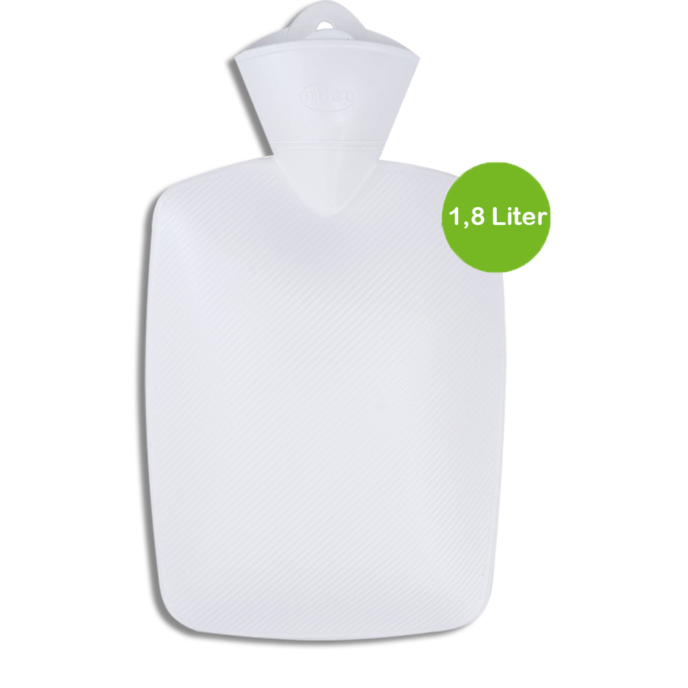 Hugo Frosch Classic Hot Water Bottle 1.8 L, Lamella, White