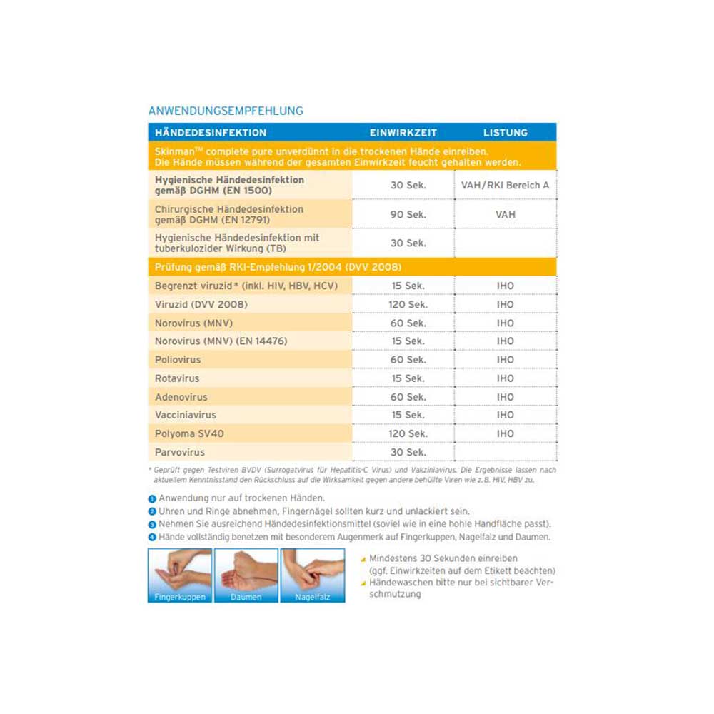 Ecolab Hand Disinfection Skinman Complete pure, 1000 ml