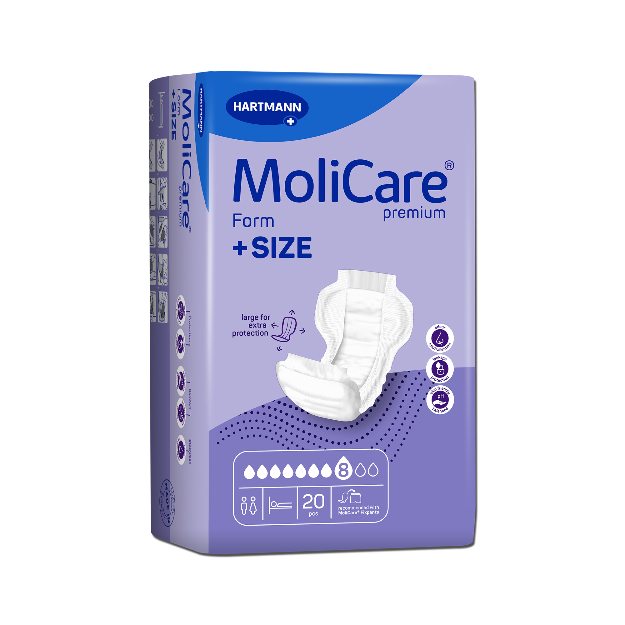 Hartmann MoliCare® Premium Form, +SIZE, 8 drops, violet