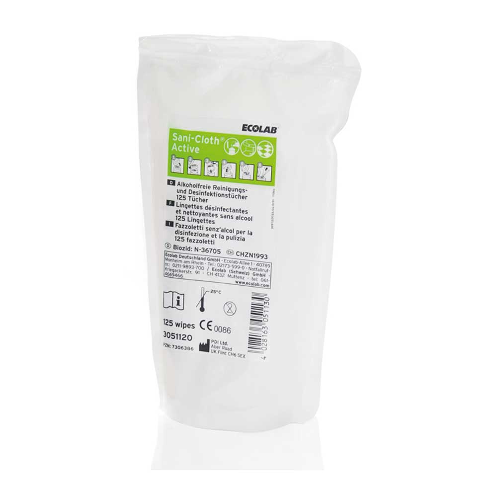 Ecolab Surface Disinfection Wipes Sani-Cloth Active, Refill/Dispenser