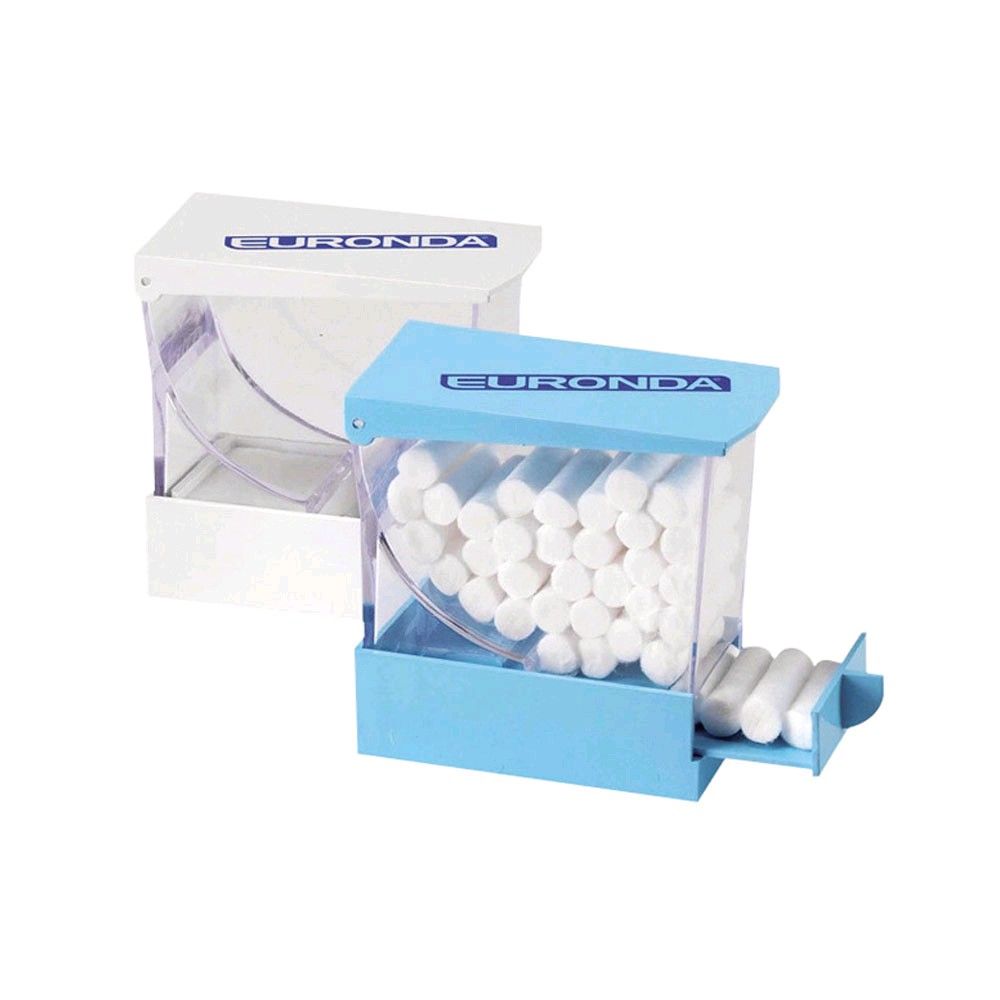 Euronda Monoart Dental Roll Dispenser for ca 40 cotton rolls, blue