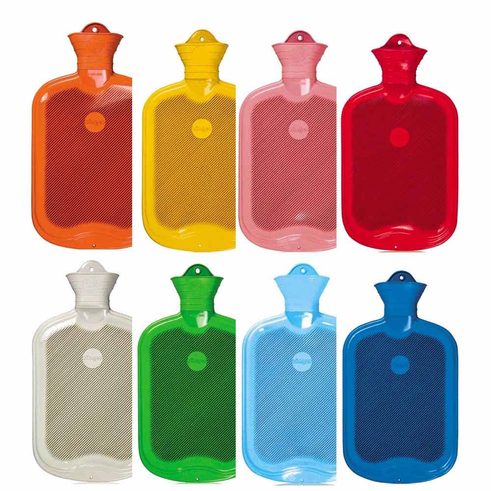 Sänger rubber hot water bottle, smooth + slats, 2 liter, diff. Colors