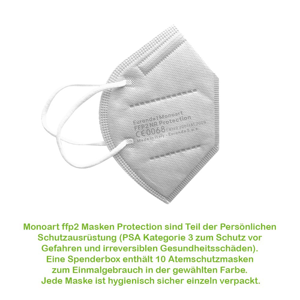 Monoart FFP2 respirators from Euronda, 10 pieces, different colors