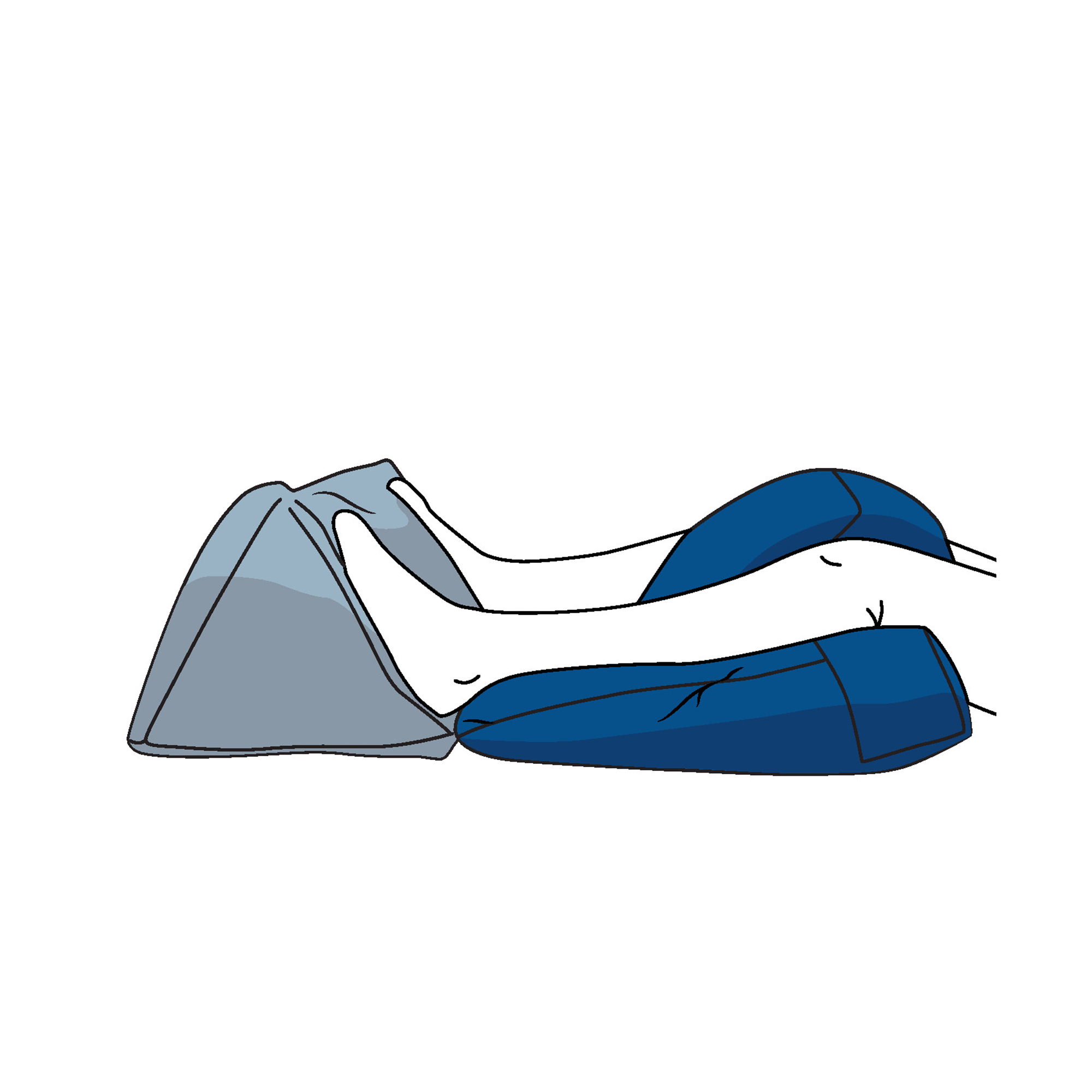SHP CAREPUR Semi-Fowler Pillow M, blue, 65 x 50 x 15 cm