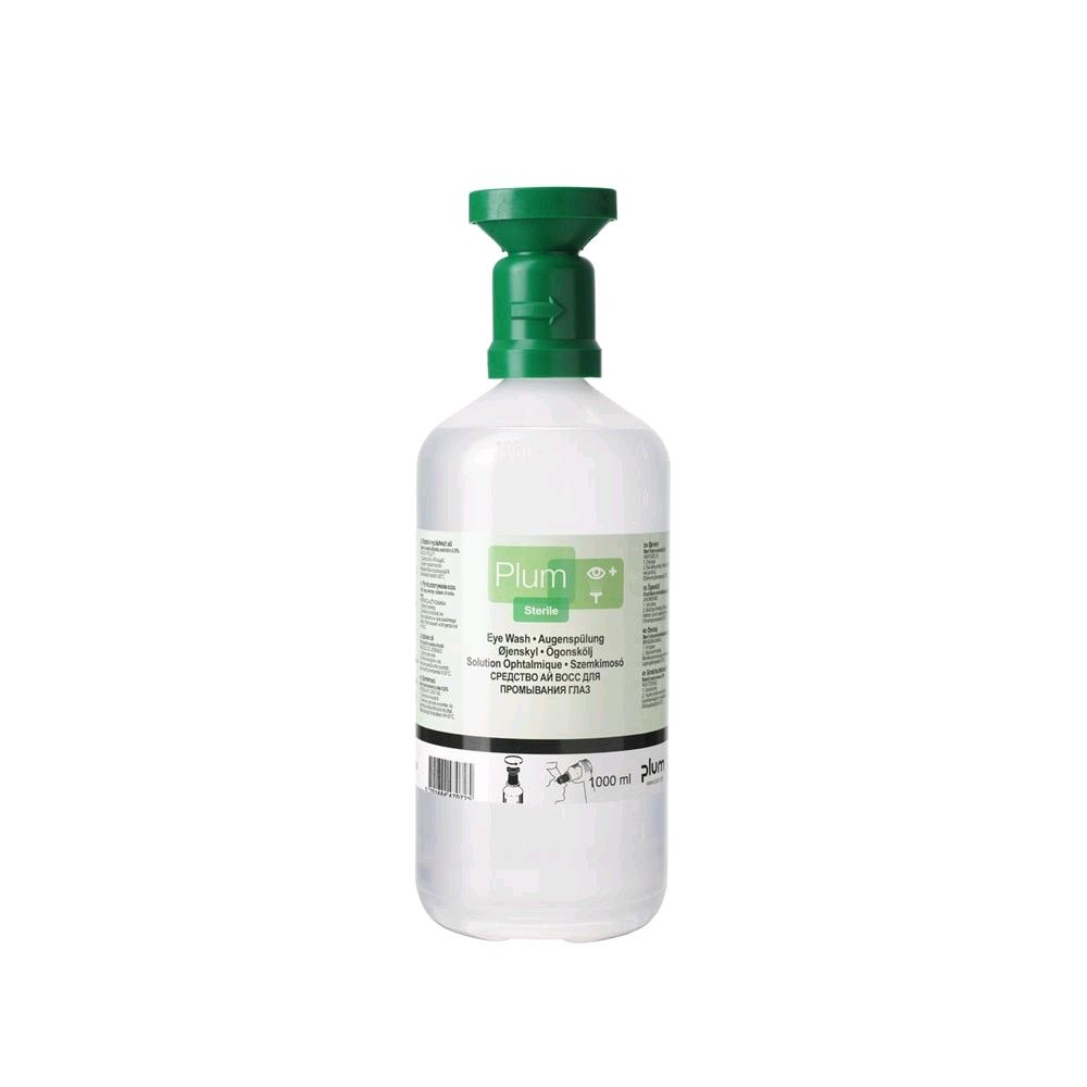 Plum Eye wash bottle with eye cup and dust cap 1 L bottle