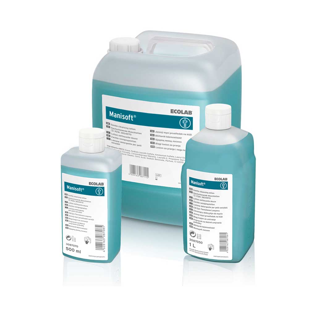 Ecolab Wash Lotion Manisoft, Soap- /Alkali-Free, Sizes