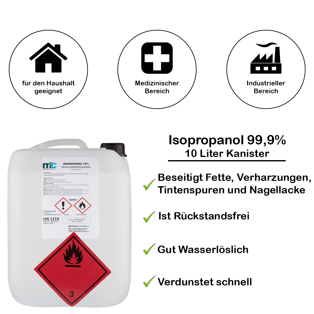 Isopropanol 99,9% isopropyl alcohol 10 litre canister