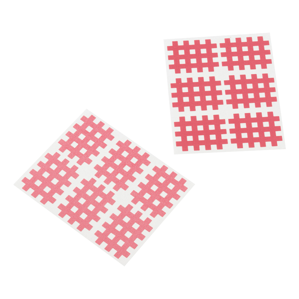 Cross Tape, Cross Patch, Grid Tape, 18 sheets, 3 sizes, pink