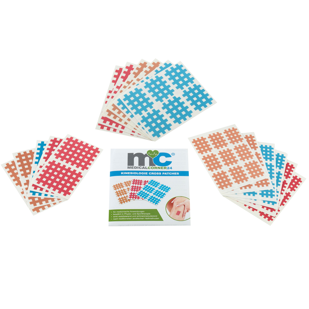 Kinesiology Grid Tape 102 Cross-Patches various Sizes Colors