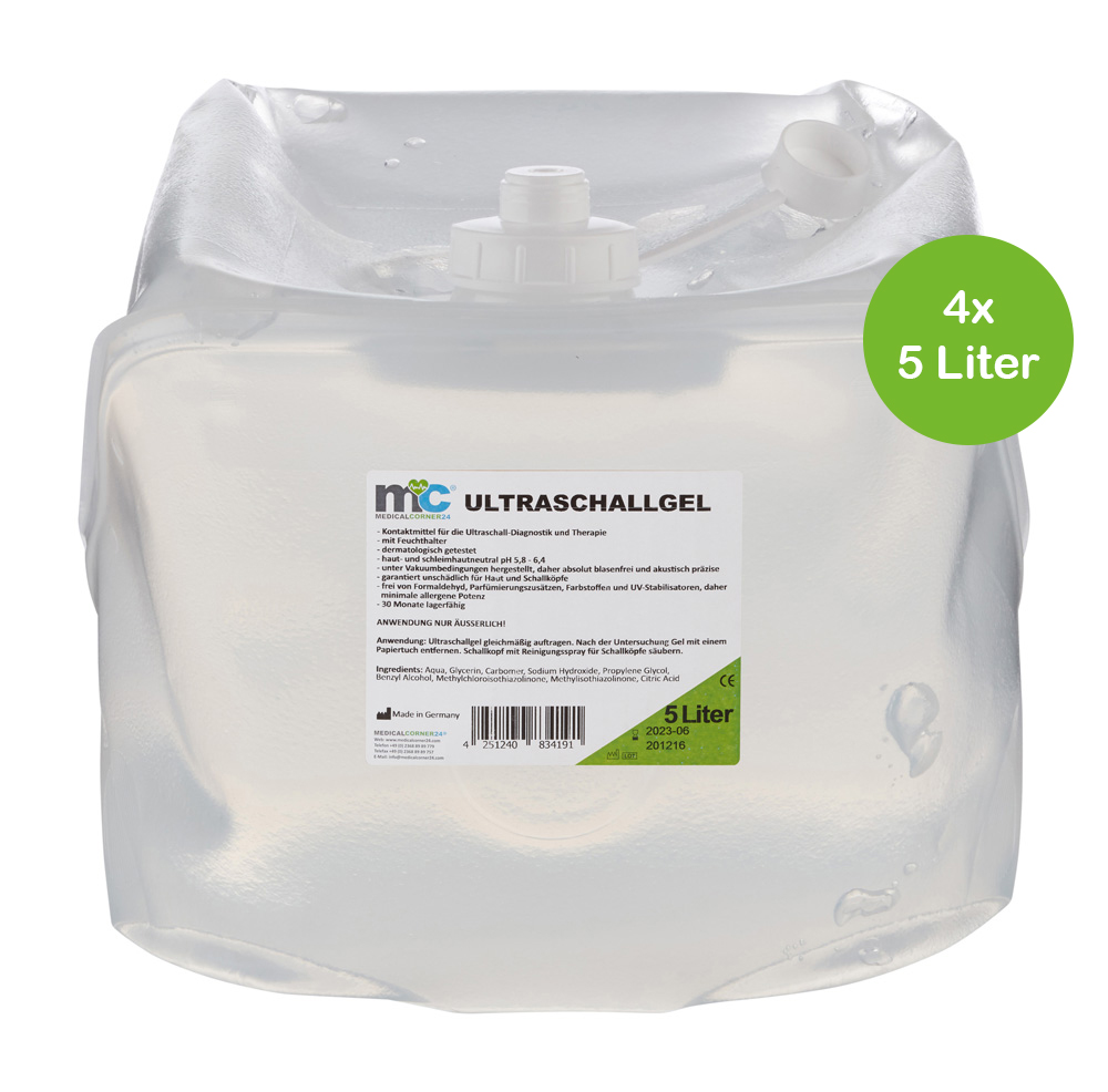 Ultrasound Gel, Sonography Gel, 4 x 5 litre cubitainer