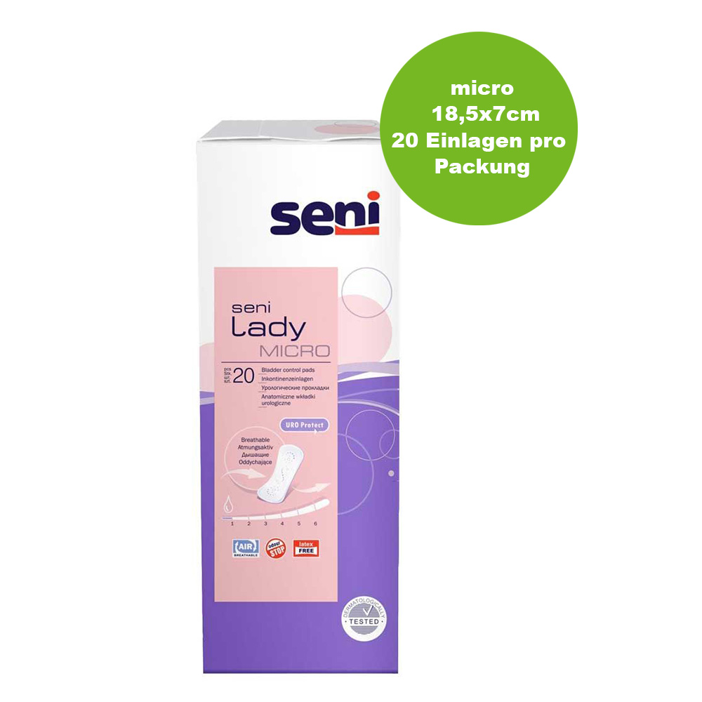 Seni Lady Incontinence Pads, Breathable, Discreet, Micro, 1x20pcs