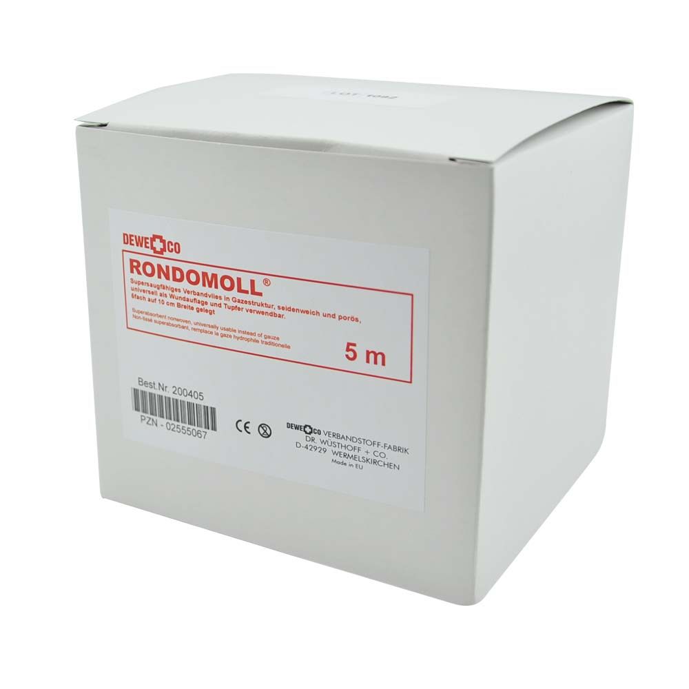 Deweco Rondomoll bandage nonwoven compress, 5-fold, 10cmx1m