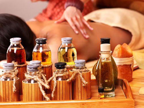 Various types of massage oils