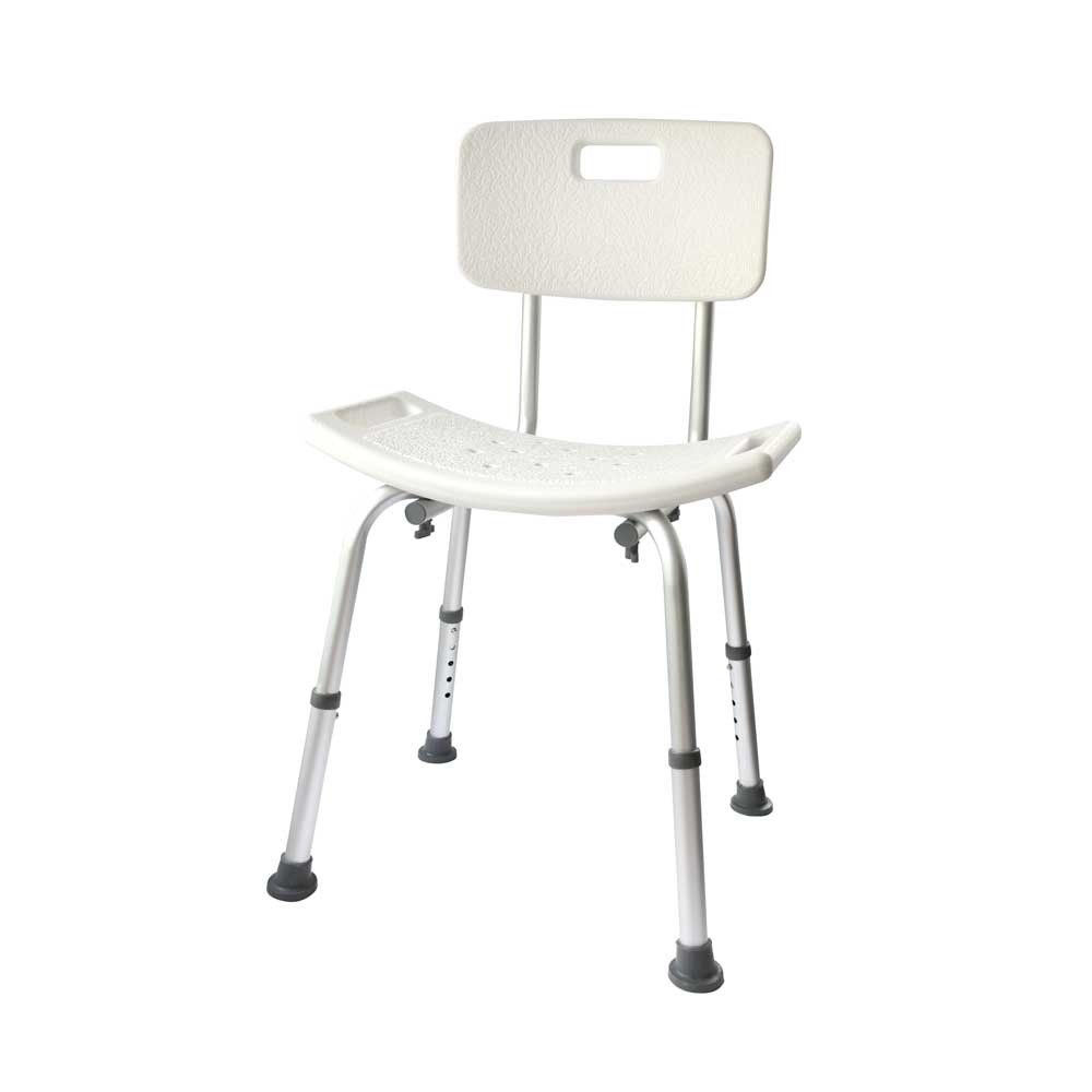 Behrend shower seat, rectangular, with backrest, height adjustable