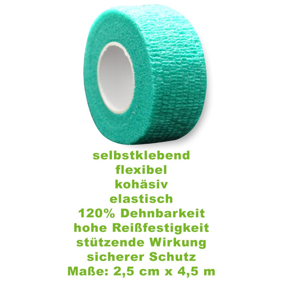 MC24® Fingertape color, cohesive, 2,5cmx4,5m, dark green 1pc.