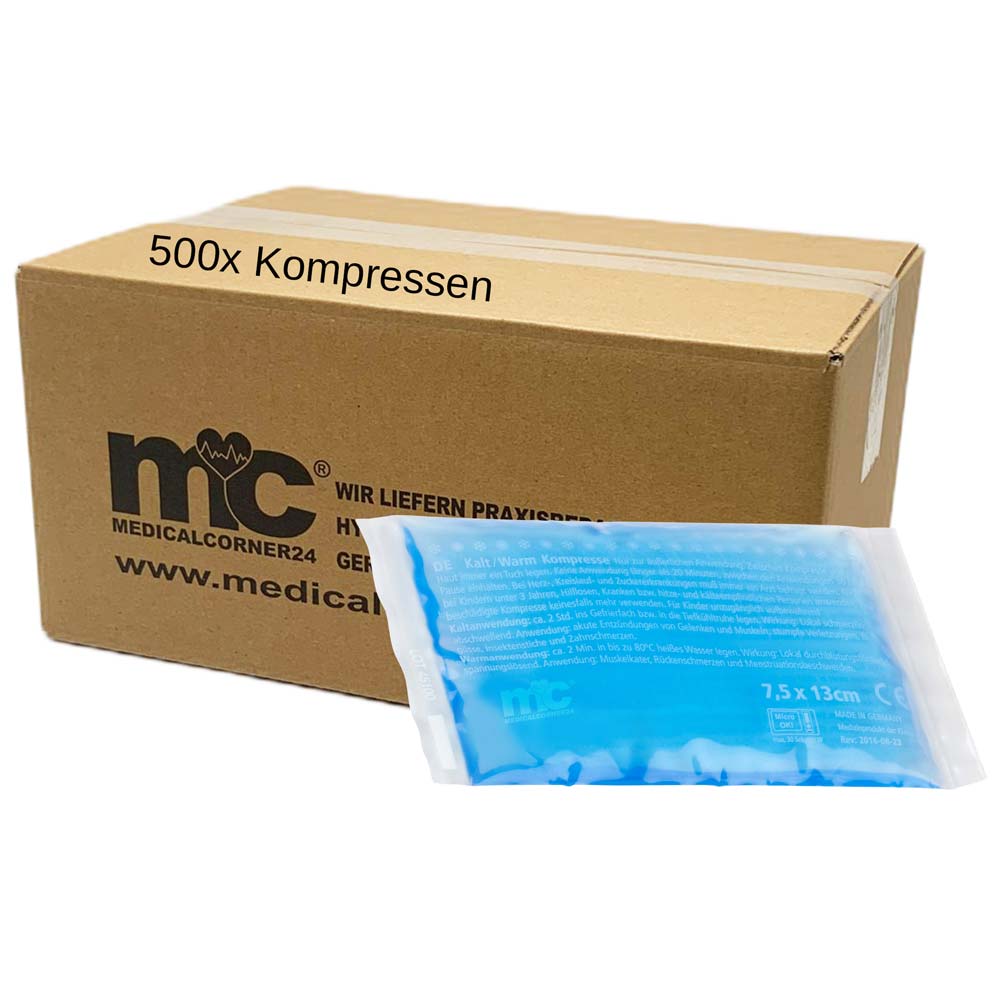Hot and Cold Compresses, 8 x 13 cm, 500 items, individually wrapped