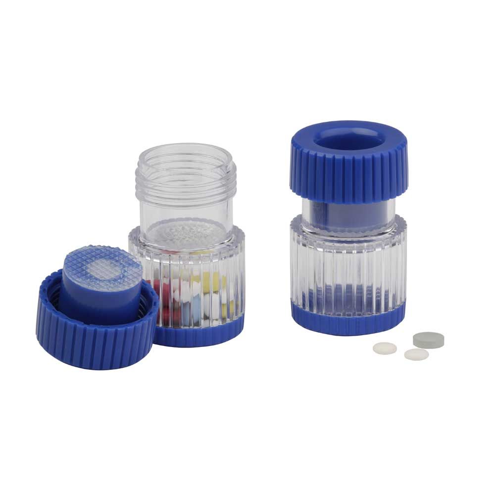 Behrend tablet mortar, pre-filled, plastic, 9,5x5cm