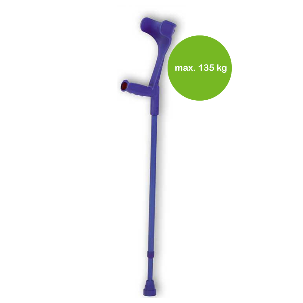 Behrend forearm crutch, height adjustable, alu, 135kg, blue