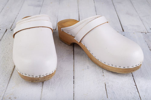 Clogs are popular medical work shoes. clogs symbolize medical work shoes