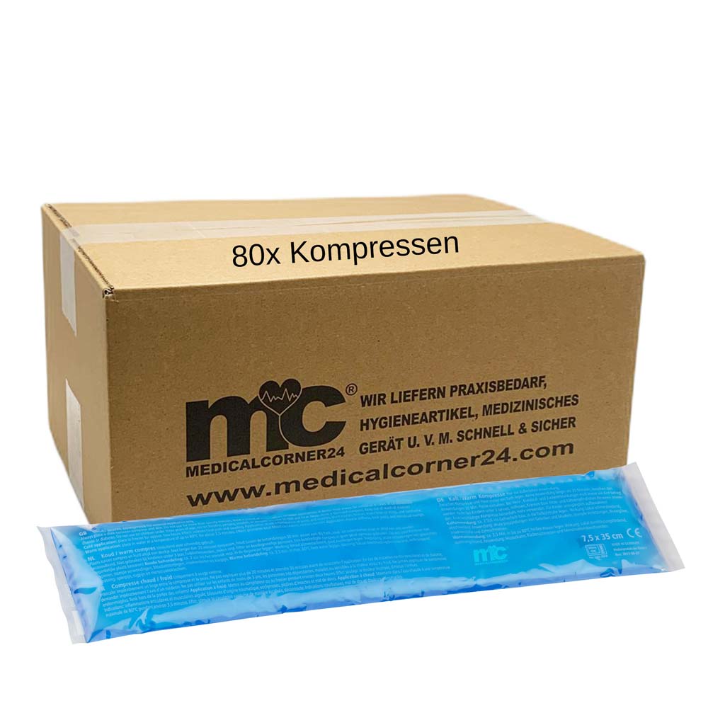 Hot and Cold Compresses, 7,5 x 35 cm, 80 items, individually wrapped