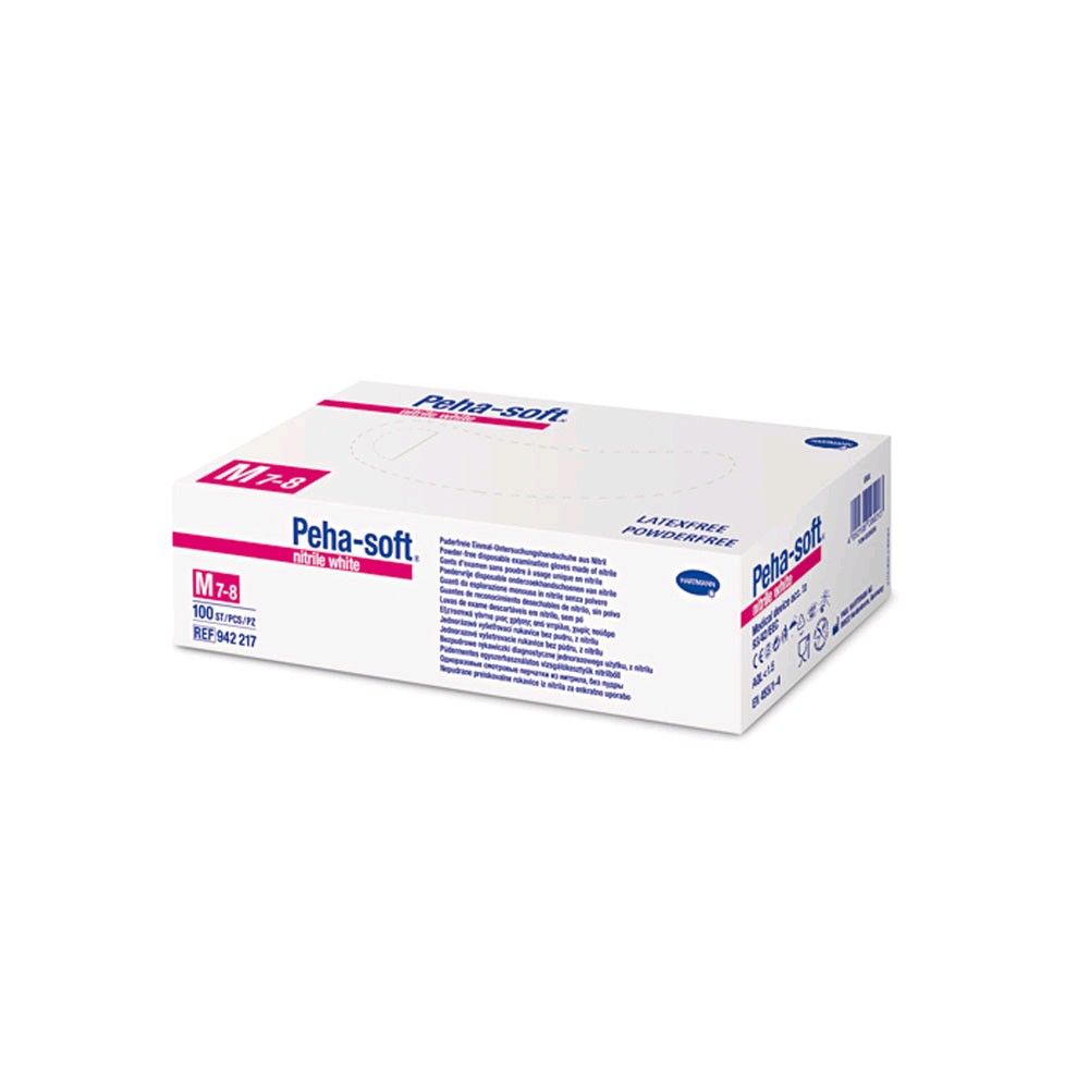 Peha-soft nitrile powder-free white size S, 100 pack