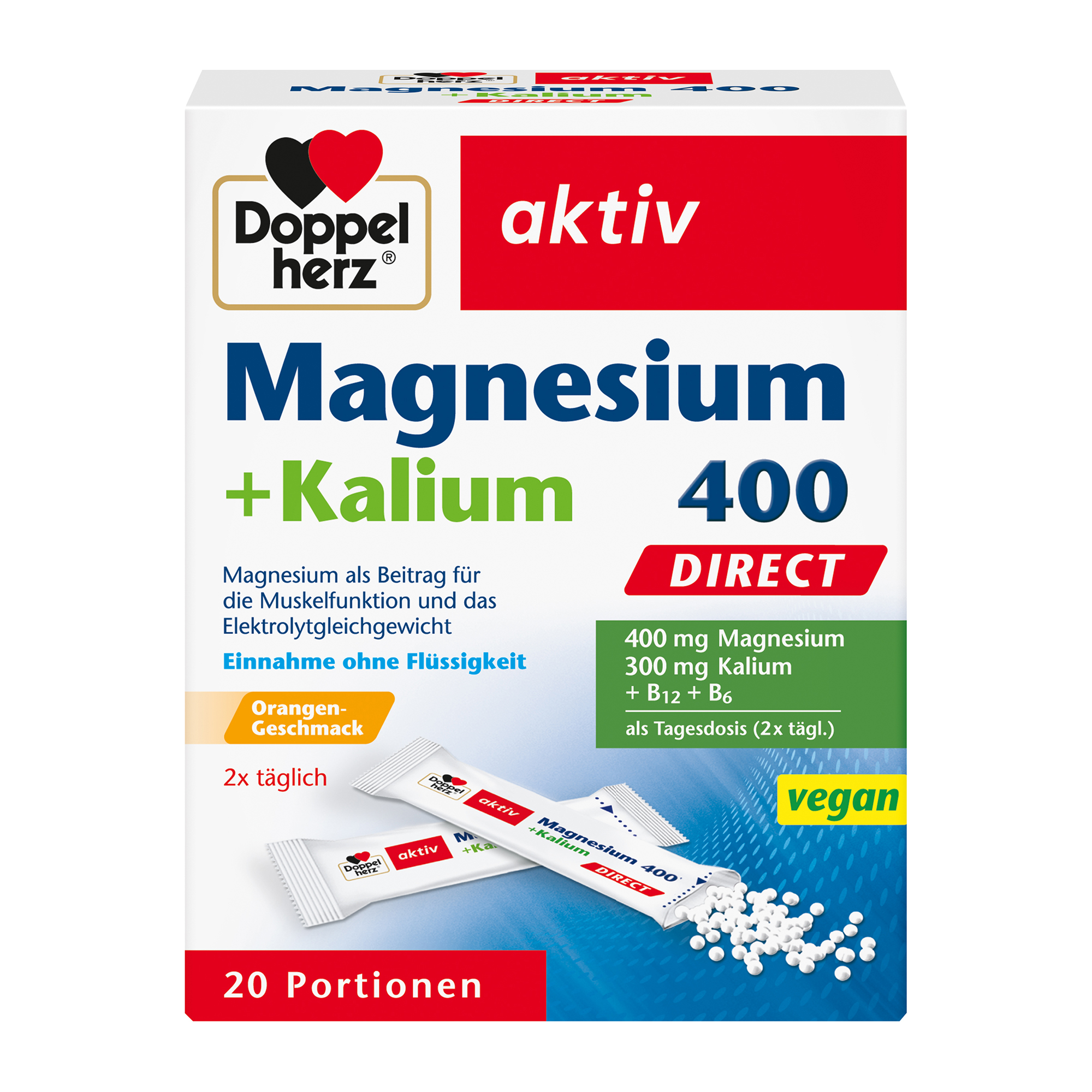 Doppelherz aktiv Magnesium + Potassium, direct, 20 Portions