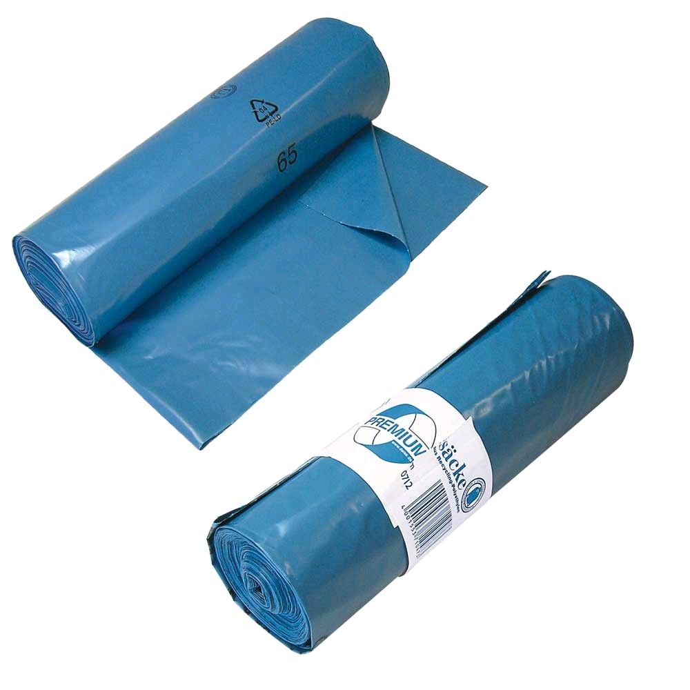 Ratiomed garbage bags, high-pressure PE, blue, 10/20 roles 30,70,120 L