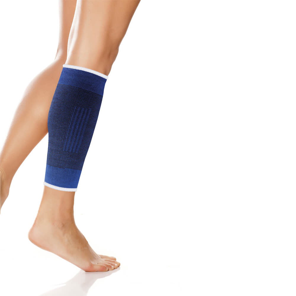 Calf protection, Elastic sports bandage, by Lifemed®, blue, size S